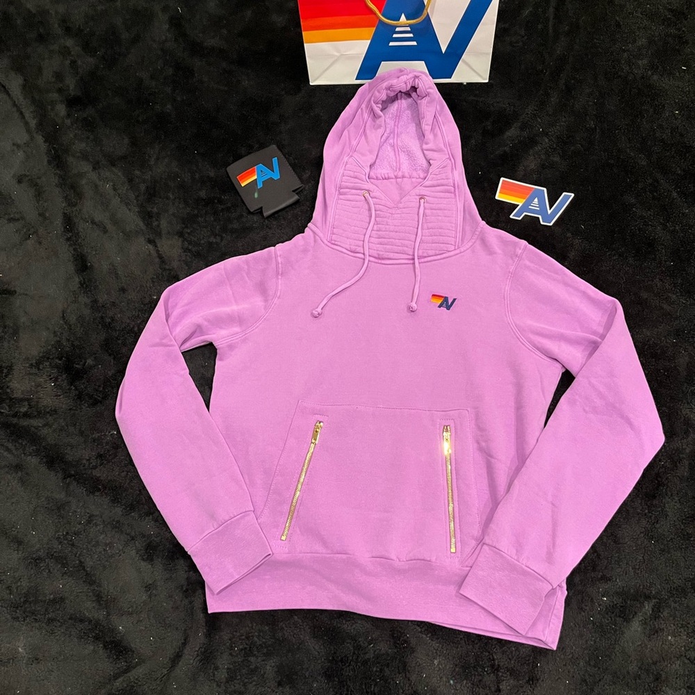 -AVIATOR NATION NINJA PULLOVER HOODIE -Neon Purple  SWEATSHIRT Medium unisex.